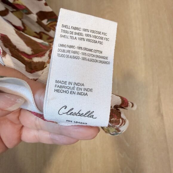 Cleobella Cecilia Ankle Dress Shea M Floral Chiffon Boho Maxi Slit Wedding Guest - Picture 5 of 16